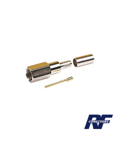 Conector FME Macho de anillo plegable para cable RG-58/U, Niquel/ Oro/ Teflón.