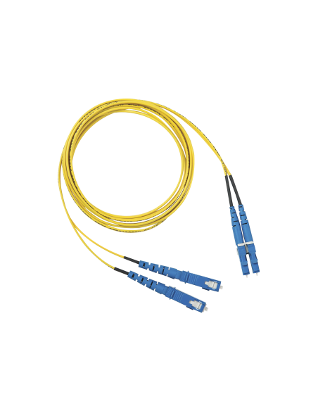 Jumper de Fibra Optica Monomodo 9/125 OS2, LC-SC Duplex, OFNR (Riser), Color Amarillo, 3 Metros