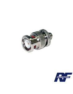 Adaptador en Línea de Conector SMA Hembra a BNC Macho, Níquel/ Oro/ Teflón.