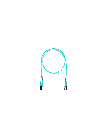Jumper de Fibra Optica Multimodo 50/125 OM4, LC-LC Duplex, LSZH, Color Aqua, 3 Metros