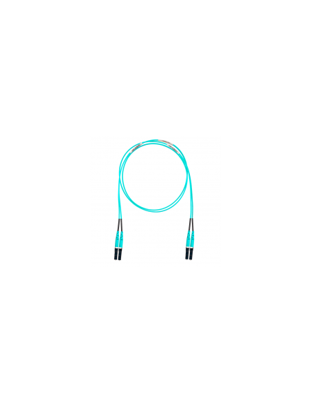 Jumper de Fibra Optica Multimodo 50/125 OM4, LC-LC Duplex, LSZH, Color Aqua, 3 Metros
