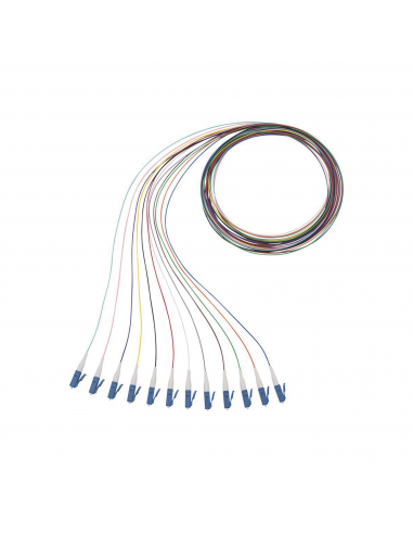 Kit de 12 Pigtails con Conector LC, Monomodo 9/125 OS2, 900um, de 1 Metro