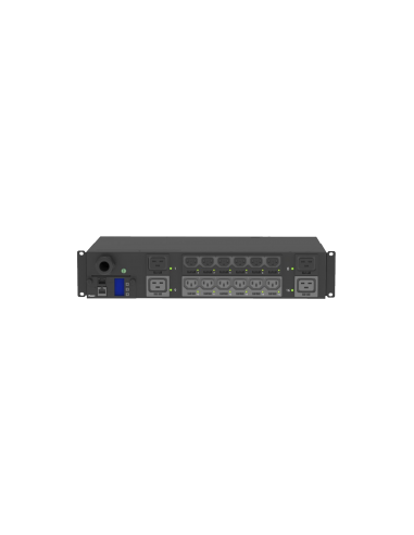 PDU Monitoreable y Switchable (MS) para Distribución de Energía, Enchufe de Entrada NEMA L6-30P, Con 12 Salidas C13 y 4 Salid