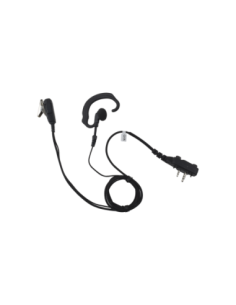 Micrófono de solapa con gancho suave para la oreja y fibra trenzada para puerto de accesorios Icom de 2 pines con tornillos