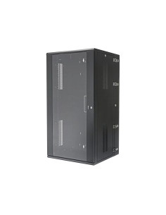 Gabinete PanZone de Montaje en Pared, de 19in, Puerta con Ventana de Seguridad, 26 UR, 635mm de Profundidad, Color Negro