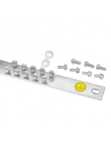 Barra de Conexión a Tierra, Para Rack de 19", Con 20 Orificios Para Conexión Rápida de Equipos, Incluye 20 Tornillos # 12-24