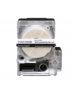 Casete de 175 Etiquetas Autolaminadas de 25.4 x 38.1 mm, para Cables de 4 a 8.1 mm de Diámetro, Área de Impresión Color Blanc