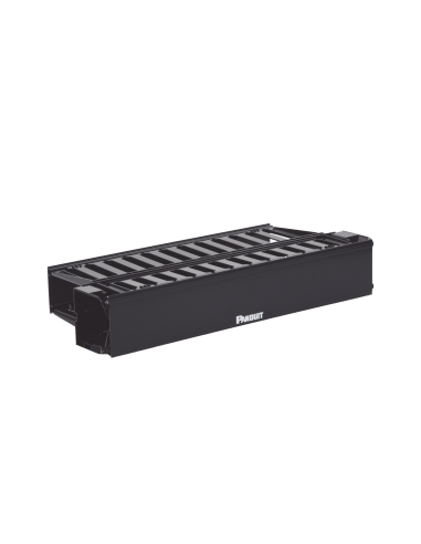 Organizador de Cables Horizontal PatchLink, Doble (Frontal y Posterior), Con Tapa Extendida, Para Rack de 19in, 2UR