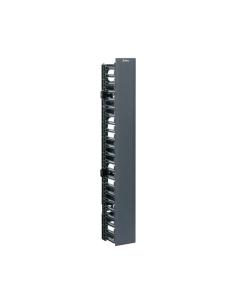 Organizador Vertical NetRunner, Sencillo (Solo Frontal), Para Rack Abierto de 45 Unidades, 4.9in de Ancho, Color Negro