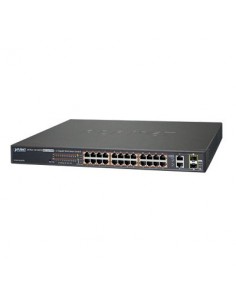 Switch administrable de 24 puertos 10/100TX PoE+ y 2 puertos combo TP/SFP Gigabit