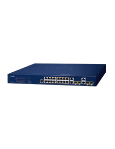 Switch Administrable PoE Capa 2 de 16 Puertos 10/100/1000 Mbps 802.3af/at, 4 Puertos SFP Gigabit, Hasta 240 W