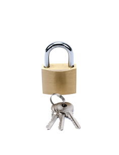 Candado de Latón Cuerpo 40 x 40 mm Con 3 Llaves. Diam. de Perno: 6.2 mm