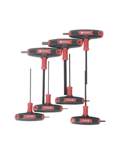 Juego de 7 Llaves Hexagonales ( Allen ) Milimétricas con Mango T.