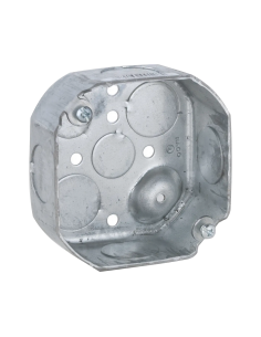 Caja Octagonal de 4" / Profundidad 1 1/2" / 4 Entradas de 3/4" y 4 Entradas de 1/2" / Troquelada.