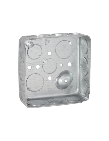 Caja Cuadrada 4 x 4"/ Profundidad 1- 1/2"/ Cuenta con 11 Entradas de 1/2" y 6 de 3/4"..