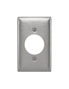 Placa para Receptaculo Sencillo 20 y 30 A de Media Vuelta/ 1.6" (40 mm) / Acero Inoxidable.