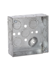 Caja Cuadrada 4 x 4"/Profundidad 1- 1/2"/ 10 Entradas de 1/2" y 6 TKO (1/2"-3/4").