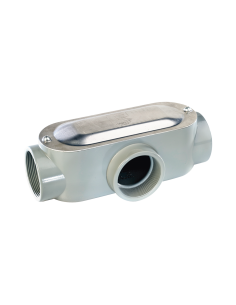 Caja Condulet tipo T de 1/2" (12.7 mm) Incluye tapa y tornillos.