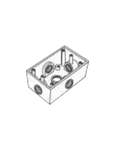 Caja Condulet FS de 1" (25.4 mm) con cinco bocas a prueba de intemperie.