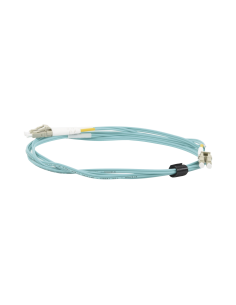 Jumper de Fibra Óptica Multimodo 50/125 XGLO OM3, LC-LC Duplex, OFNR, Color Aqua, 2 Metros