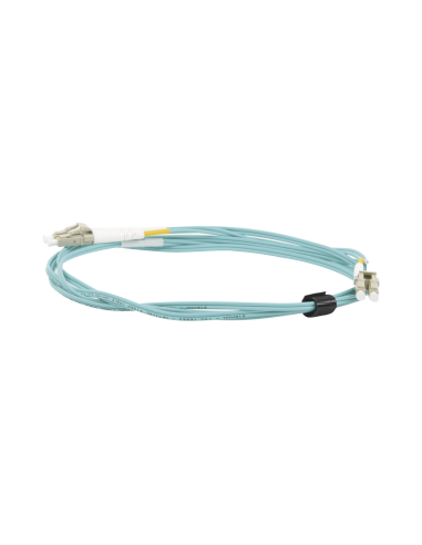 Jumper de Fibra Óptica Multimodo 50/125 XGLO OM3, LC-LC Duplex, OFNR, Color Aqua, 2 Metros