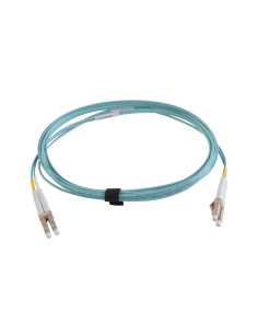 Jumper de Fibra Óptica Multimodo 50/125 XGLO OM3, LC-LC Duplex, OFNR, Color Aqua, 3 Metros