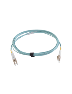 Jumper de Fibra Óptica Multimodo 50/125 XGLO OM3, LC-LC Duplex, OFNR, Color Aqua, 5 Metros