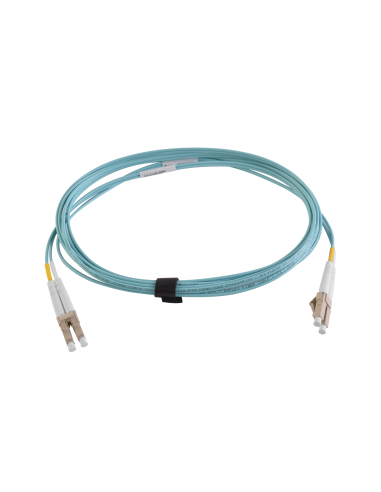 Jumper de Fibra Óptica Multimodo 50/125 XGLO OM4, LC-LC Duplex, OFNR, Color Aqua, 3 Metros