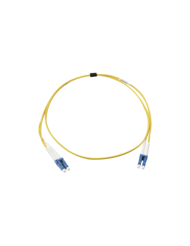 Jumper de Fibra Óptica Monomodo (OS2), XGLO, Riser, LC/UPC-LC/UPC Duplex, OFNR, Color Amarillo, 1 Metro