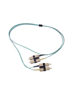 Jumper de Fibra Óptica Multimodo 50/125 OM3 XGLO, SC-SC Duplex, OFNR, Color Aqua, 1 Metro