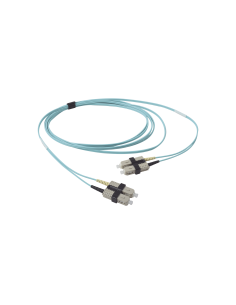 Jumper de Fibra Óptica Multimodo 50/125 OM3 XGLO, SC-SC Duplex, OFNR, Color Aqua, 3 Metros