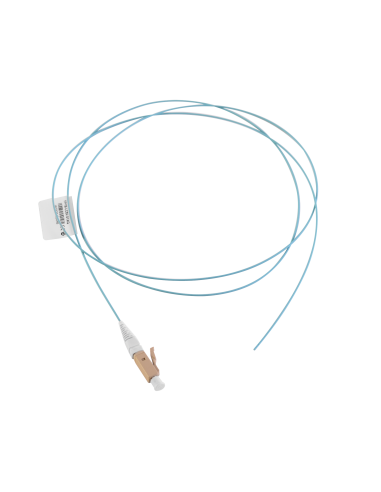 Pigtail de Fibra Óptica LC Simplex, Multimodo OM4 XGLO 50/125, OFNR, Color Aqua, 1 Metro