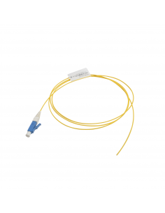 Pigtail de Fibra Óptica LC/UPC Simplex, Monomodo OS1/OS2 XGLO, OFNR, Color Amarillo, 1 Metro