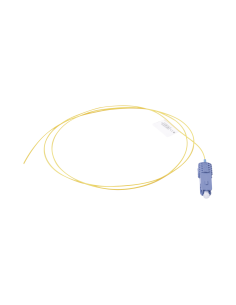 Pigtail de Fibra Óptica SC/UPC Simplex, Monomodo OS1/OS2 XGLO, OFNR, Color Amarillo, 1 Metro