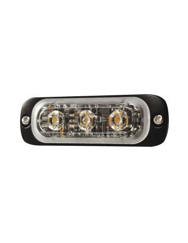 Luz Auxiliar de 3 LED, Azul, SAE, 12-24 Vcd, Lente transparente