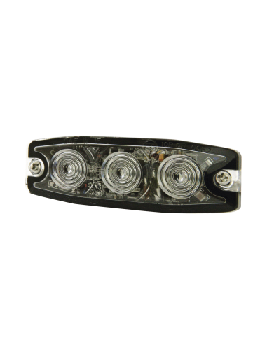 Luz Auxiliar de 3 LED, ámbar, SAE Clase I, Lente transparente