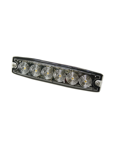 Luz Auxiliar de 6 LED, ámbar, SAE Clase I, lente transparente