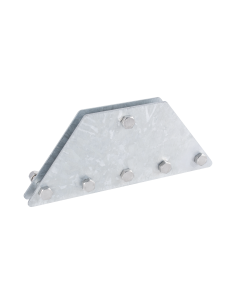Placas igualadoras con tornillería y separadores, para 6 retenidas. Galvanizado en inmersión.