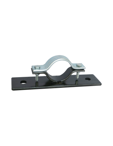 Abrazadera Doble Omega, fabricada en Acero para instalación de mástil de 2" en muros verticales