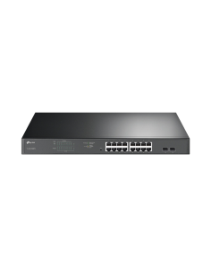 Switch JetStream de 16 puertos 10/100/1000Mbps y PoE af/at, 2 puertos SFP hasta 192W.