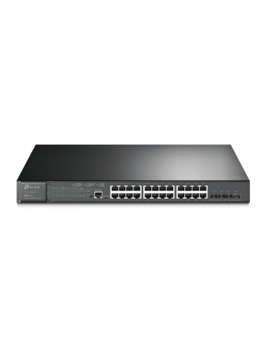 Switch L2+ Omada PoE+ / 24 Puertos PoE+ 10/100/1000 Mbps / 4 Puertos SFP+ 10G / 2 Puertos Consola (RJ45 y microUSB) / Adminis