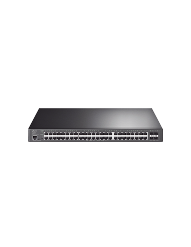Switch L2+ Omada PoE+ / 48 Puertos PoE+ 10/100/1000 Mbps / 4 Puertos SFP+ 10G / 2 Puertos Consola (RJ45 y microUSB) / Adminis
