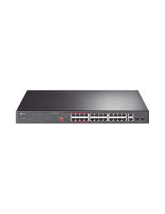 Switch No Administrable 24 Puertos PoE+ 10/100 Mbps / 2 Puertos 10/100/1000 Mbps + 2 Puertos SFP (combo) / Modo Prioridad de