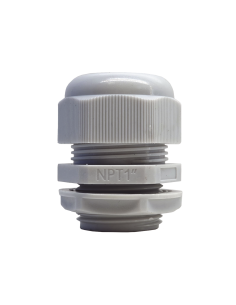 Conector Plástico Blanco Tipo Glándula para Rosca NPT 1"