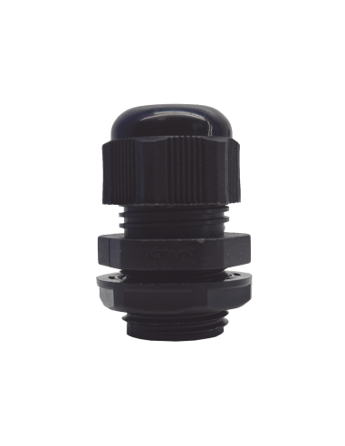 Conector Plástico Negro Tipo Glándula para Rosca NPT 1/2"