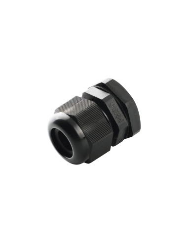 Conector Plástico Negro Tipo Glándula para Cable de 10 a 14 mm de Diámetro.