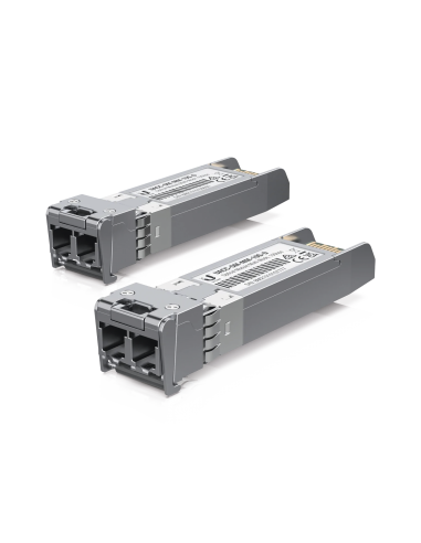UFiber Módulo SFP+ 10G, transceptor MiniGibic MultiModo 10 Gbps, distancia 300m, conectores LC, paquete de 2 piezas