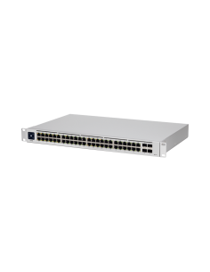 UniFi Switch USW-48-POE, Capa 2 de 48 puertos (32 puertos PoE 802.3af/at + 16 puertos Gigabit) + 4 puertos 1G SFP, 195W, pant