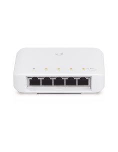 Switch UniFi FLEX de 5 puertos para semi-exterior IP55 (1 x PoE de entrada 802.3af/at/bt y 4 puertos PoE de salida 802.3af)