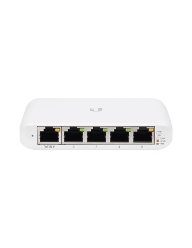 Switch UniFi Administrable Compacto de 5 Puertos 10/100/1000 Mbps, soporta entrada de PoE 802.3af/at